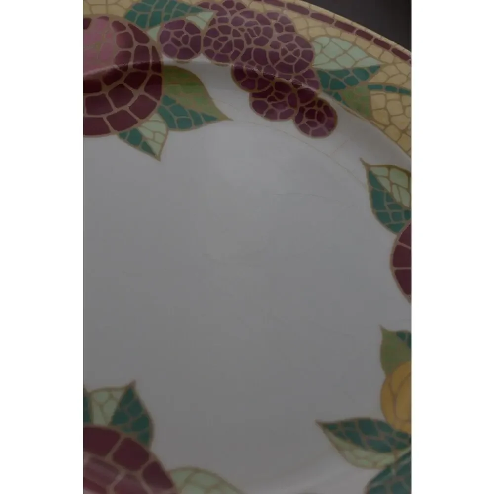 Pier 1 Mosaic Fruit Dinner Plates Set 5 Italy Earthenware 10.5